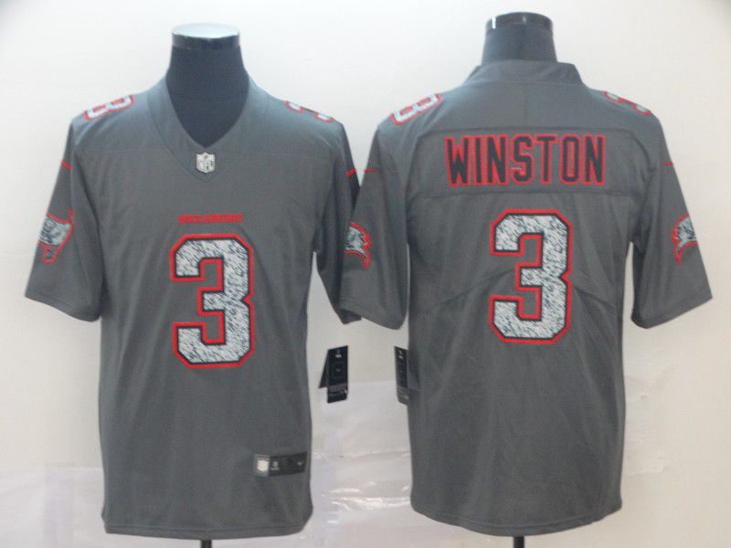Men Tampa Bay Buccaneers 3 Winston Nike Teams Gray Fashion Static Limited NFL Jersey